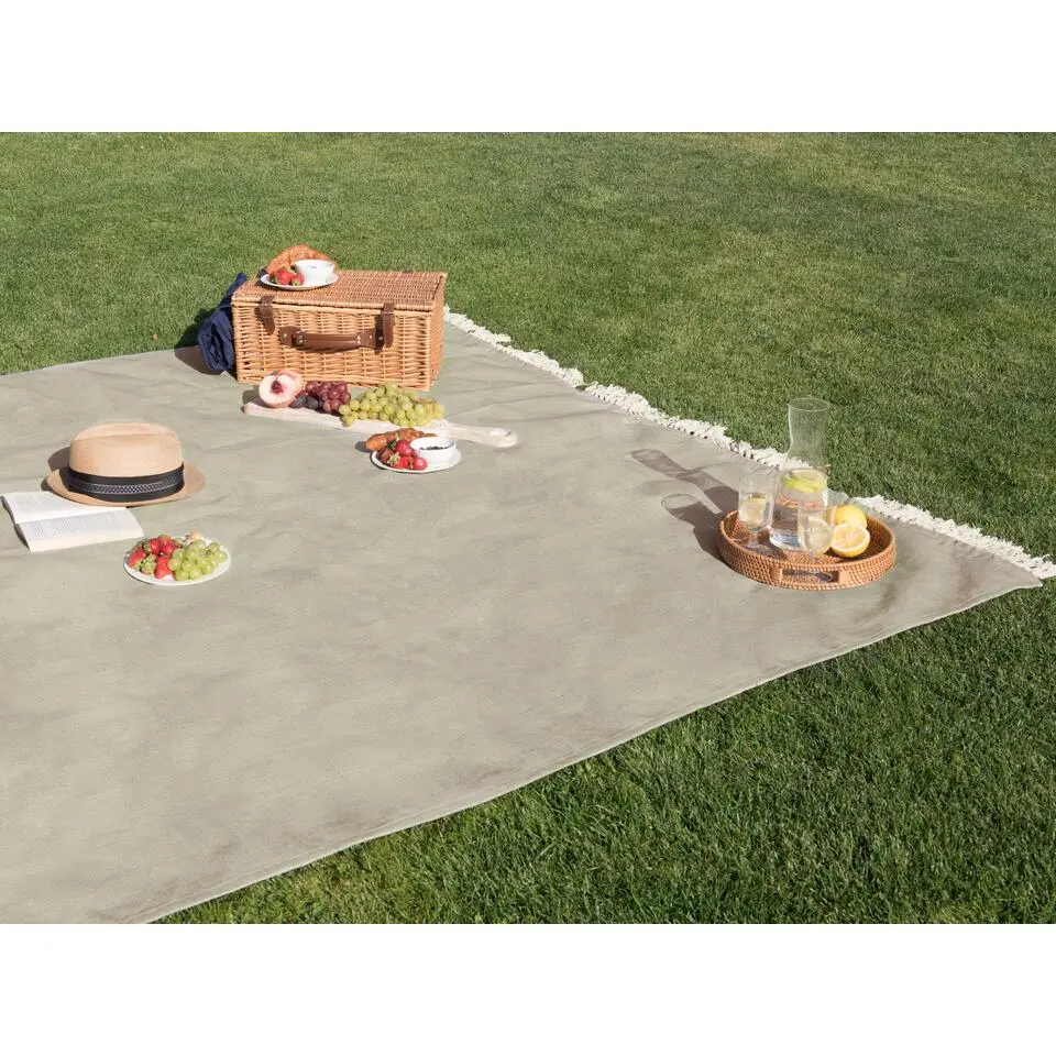DHANDI - Picknickkleed - Taupe - 200 x 200 cm - Polyester