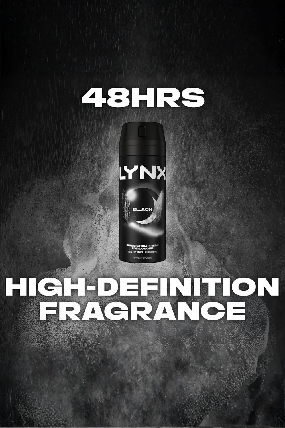 Lynx Black Body Spray Deodorant 48Hrs HD Fragrance 150ml, 3 Pack
