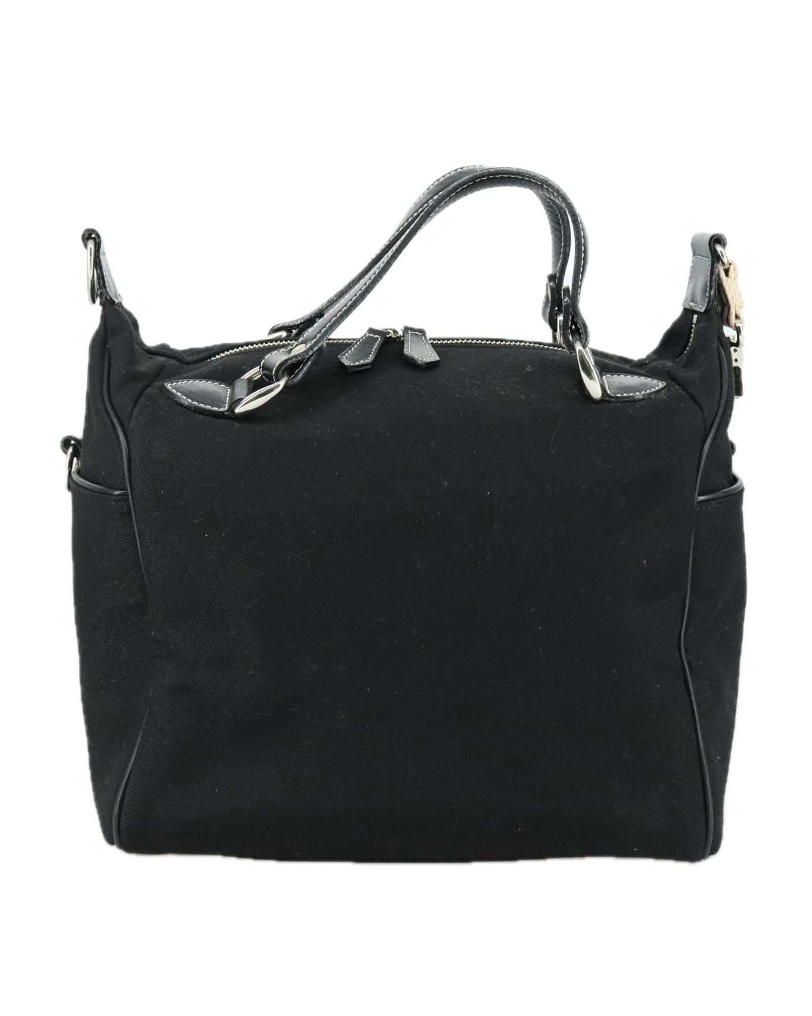 Burberry Preloved Canvas Satchel Handbag- Black