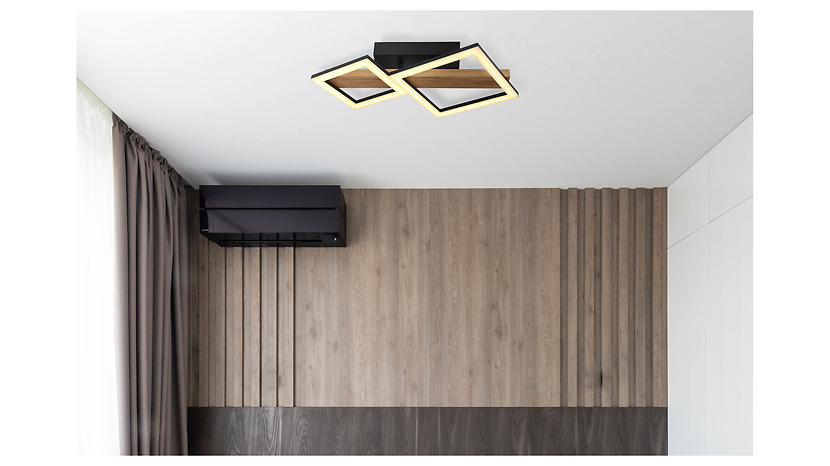 Lampa sufitowa Dustin LED 2-punktowa metalowa brązowo-czarna