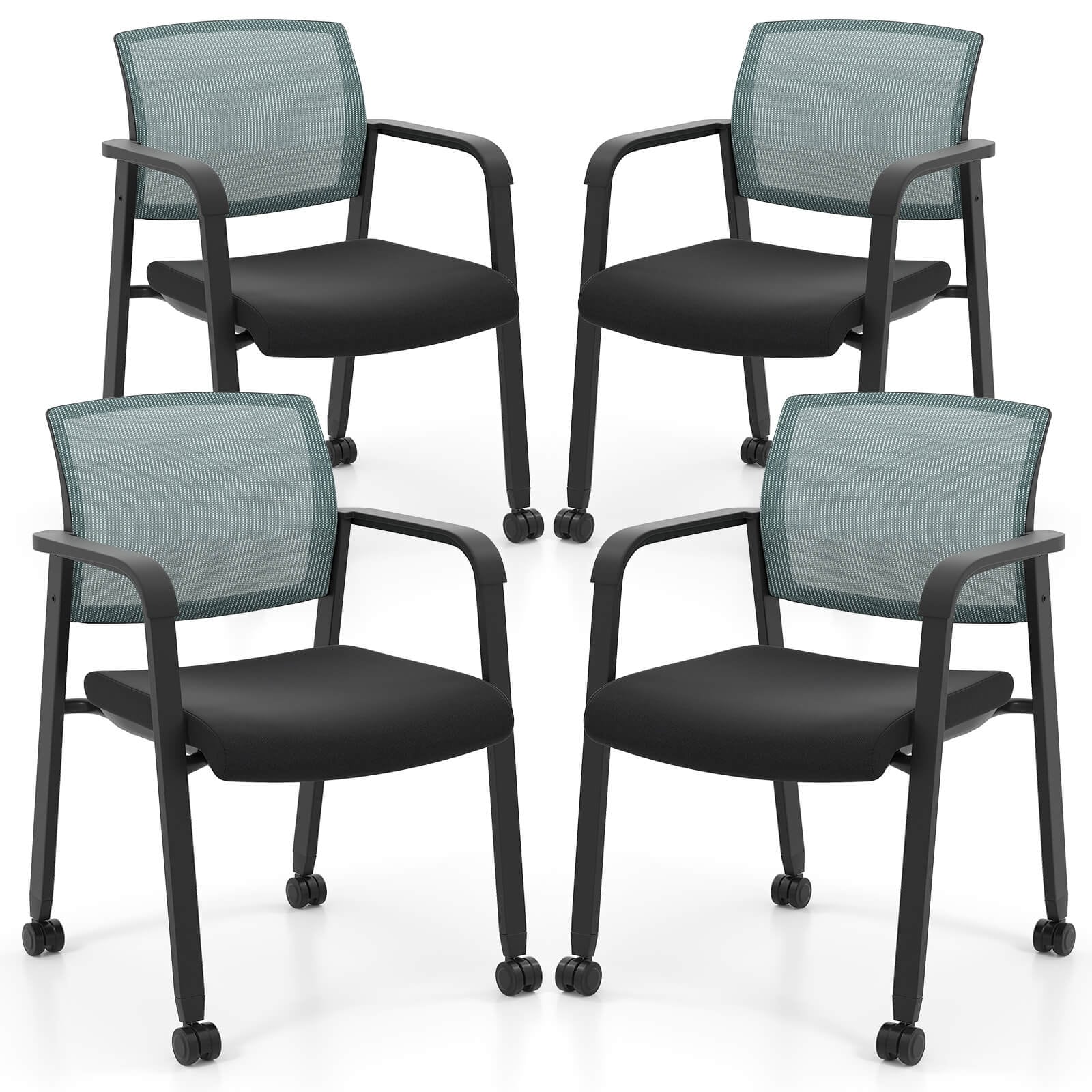 Costway Conference Chairs Set of 2/4 Stackable Office Guest Mesh Chair