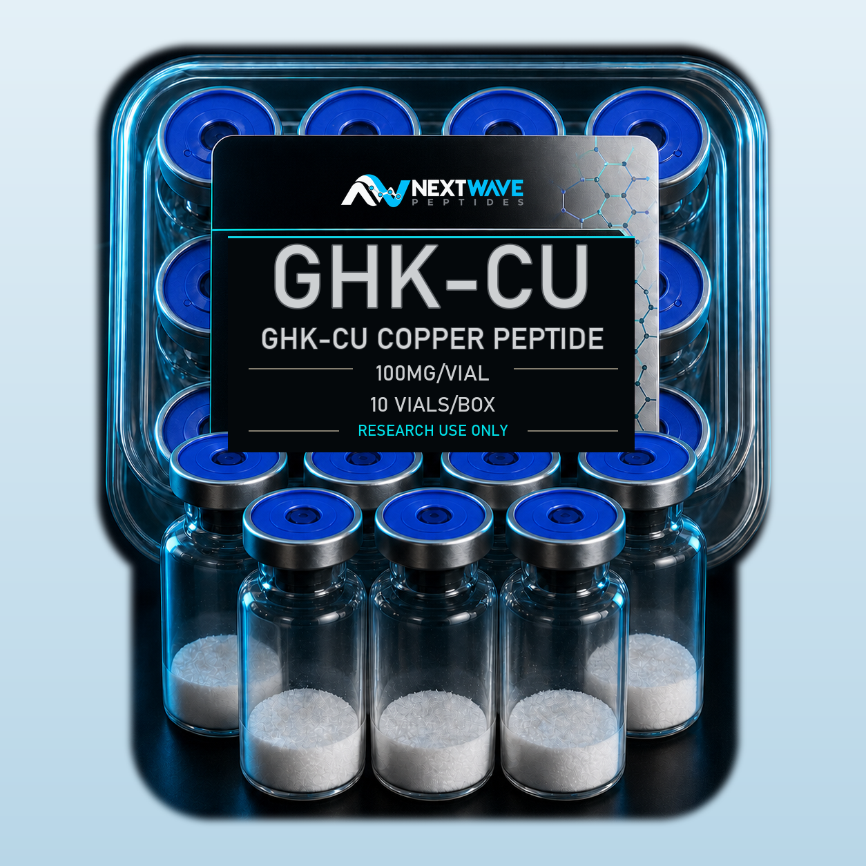 Glycyl-L-Histidyl-L-Lysine Copper (GHK-Cu) - 100mg, 10 Vials | NextWave Peptides