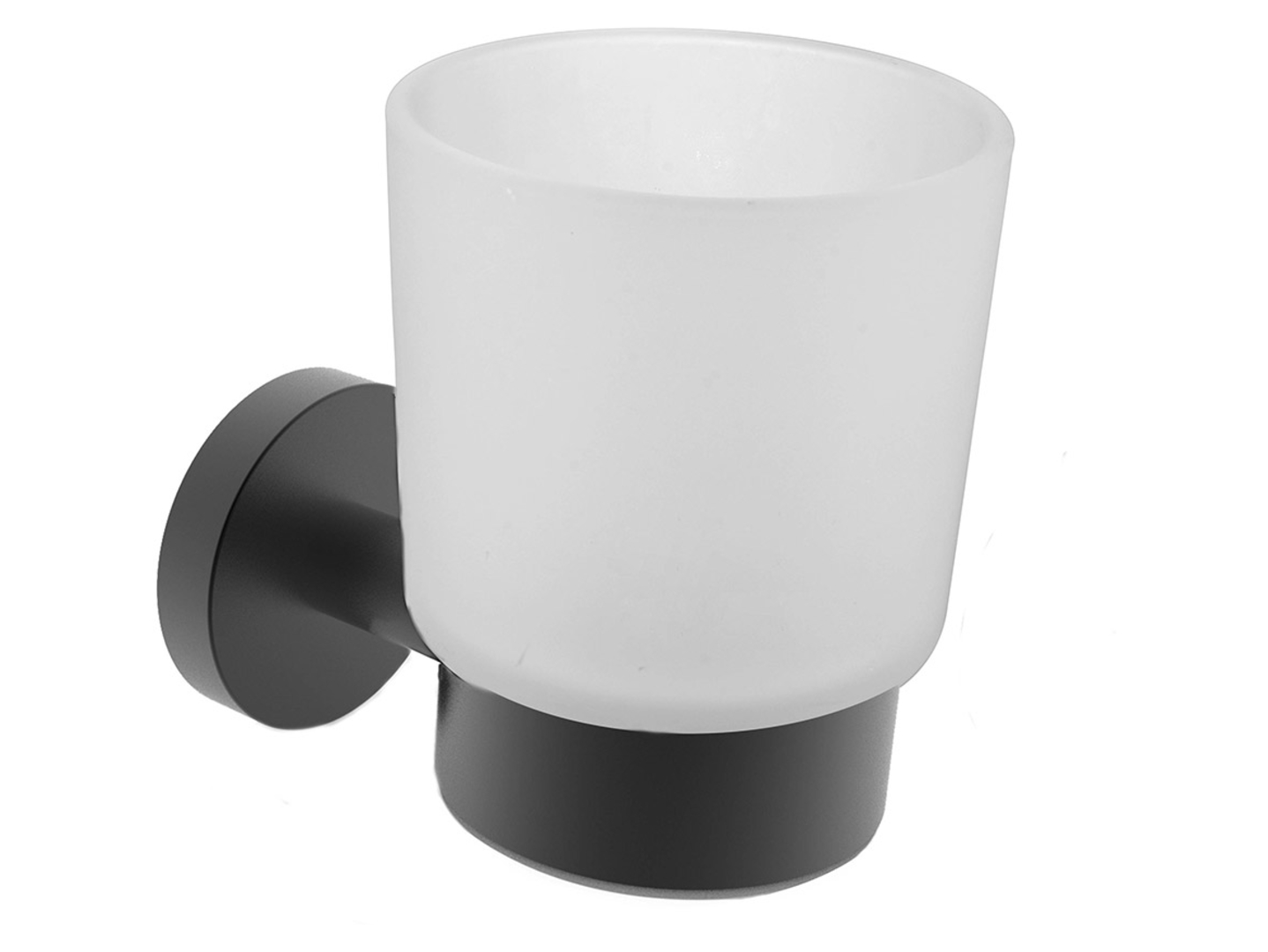Uchwyt z kubkiem na szczoteczki do zębów szklany Model black