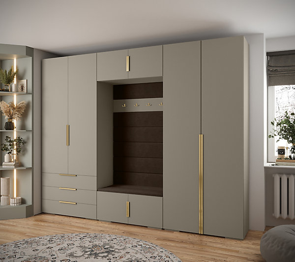 Garde-robe Inova 1 porte battante 236,7/300/47 4 Portes (gris)