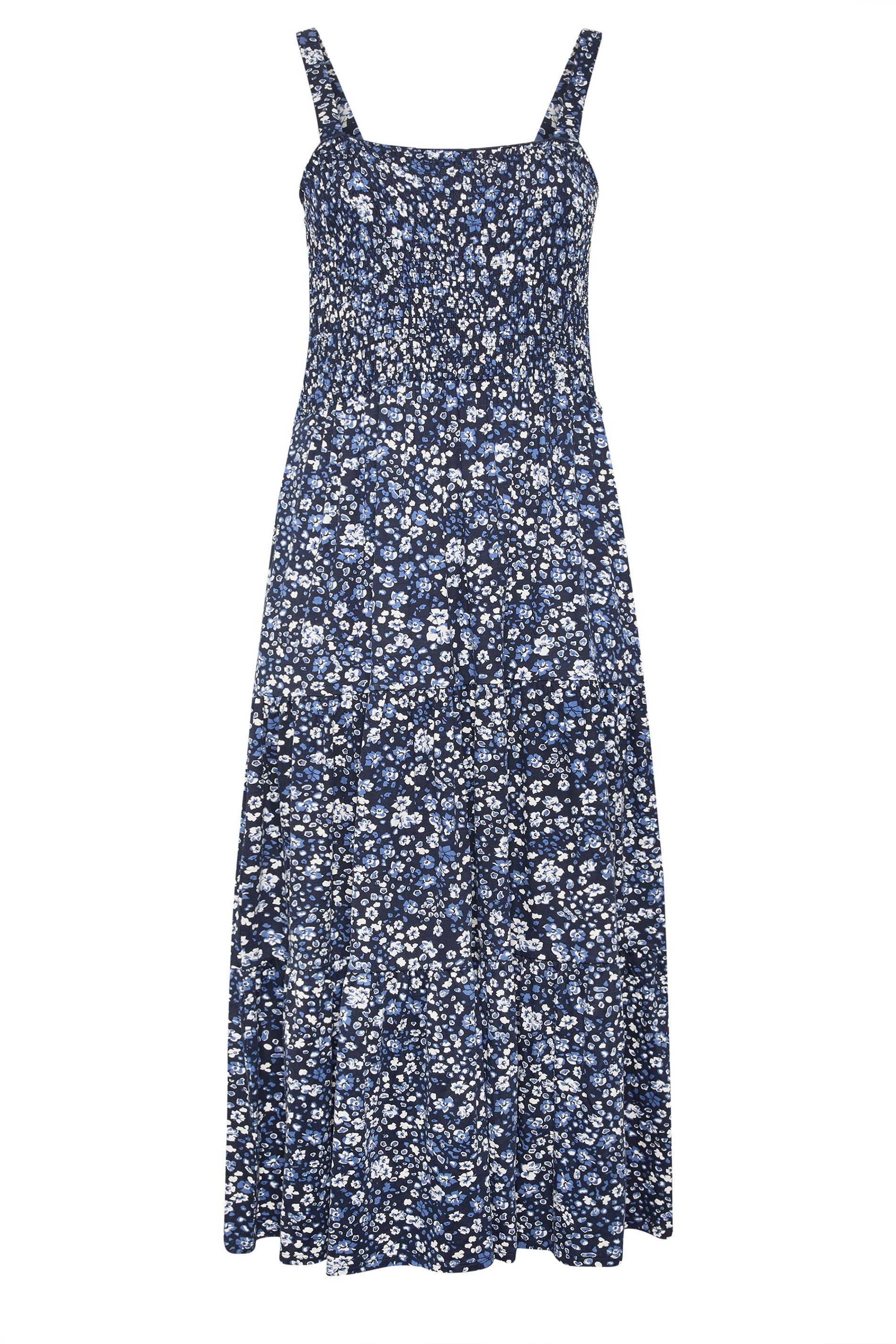 Yours Floral Shirred Midi Dress
