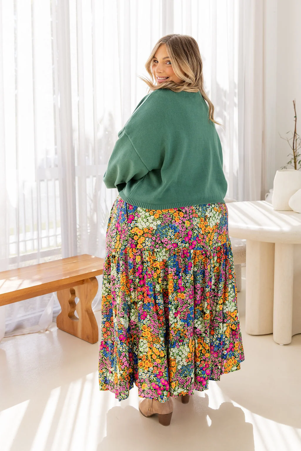 Carrie Skirt in Flower Field Dawn
