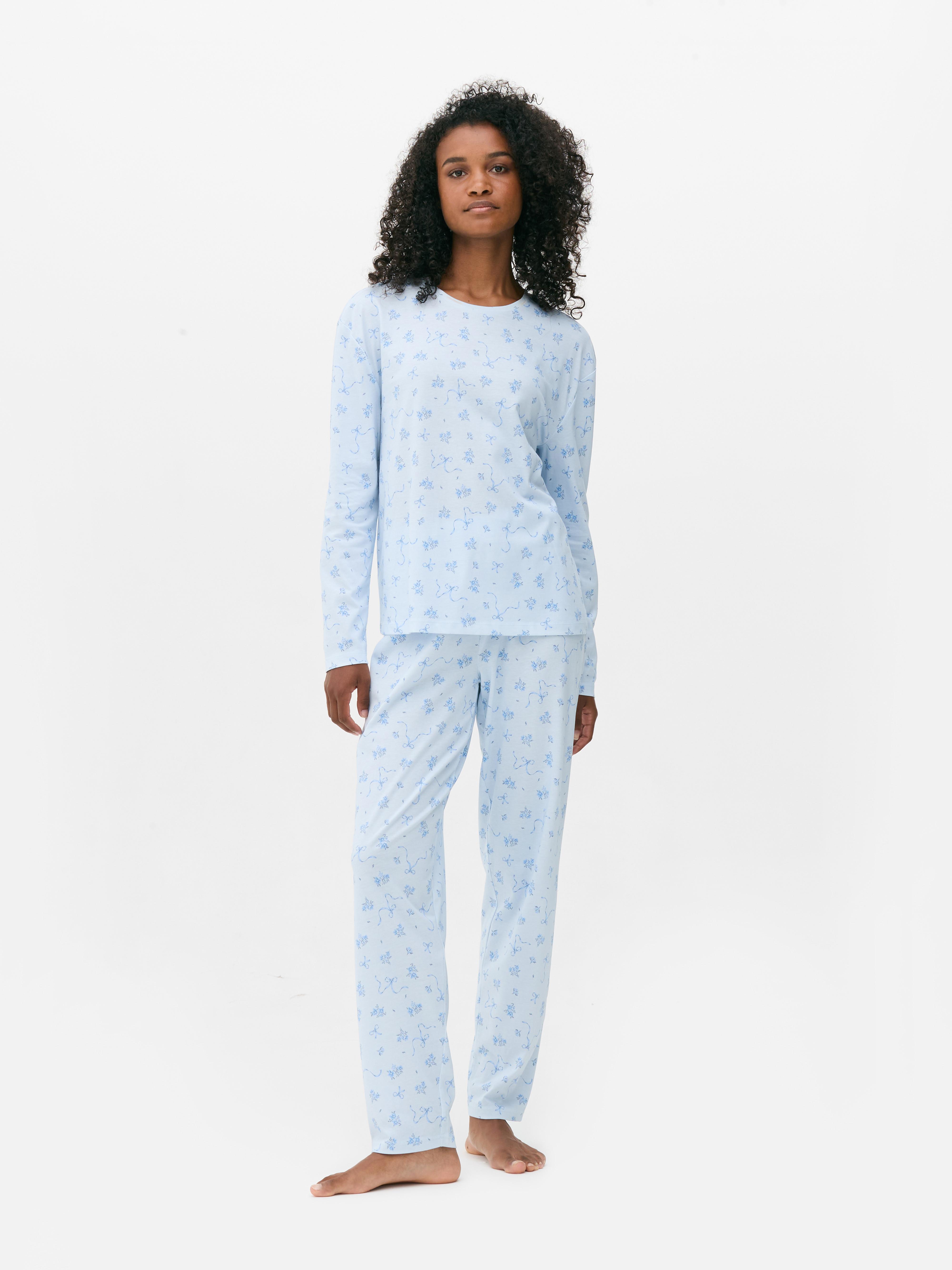 Printed Long Sleeve Pajama Set