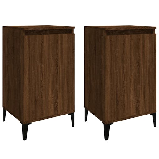 NNEVL Bedside Cabinets 2 pcs Brown Oak 40x35x70 cm Engineered Wood