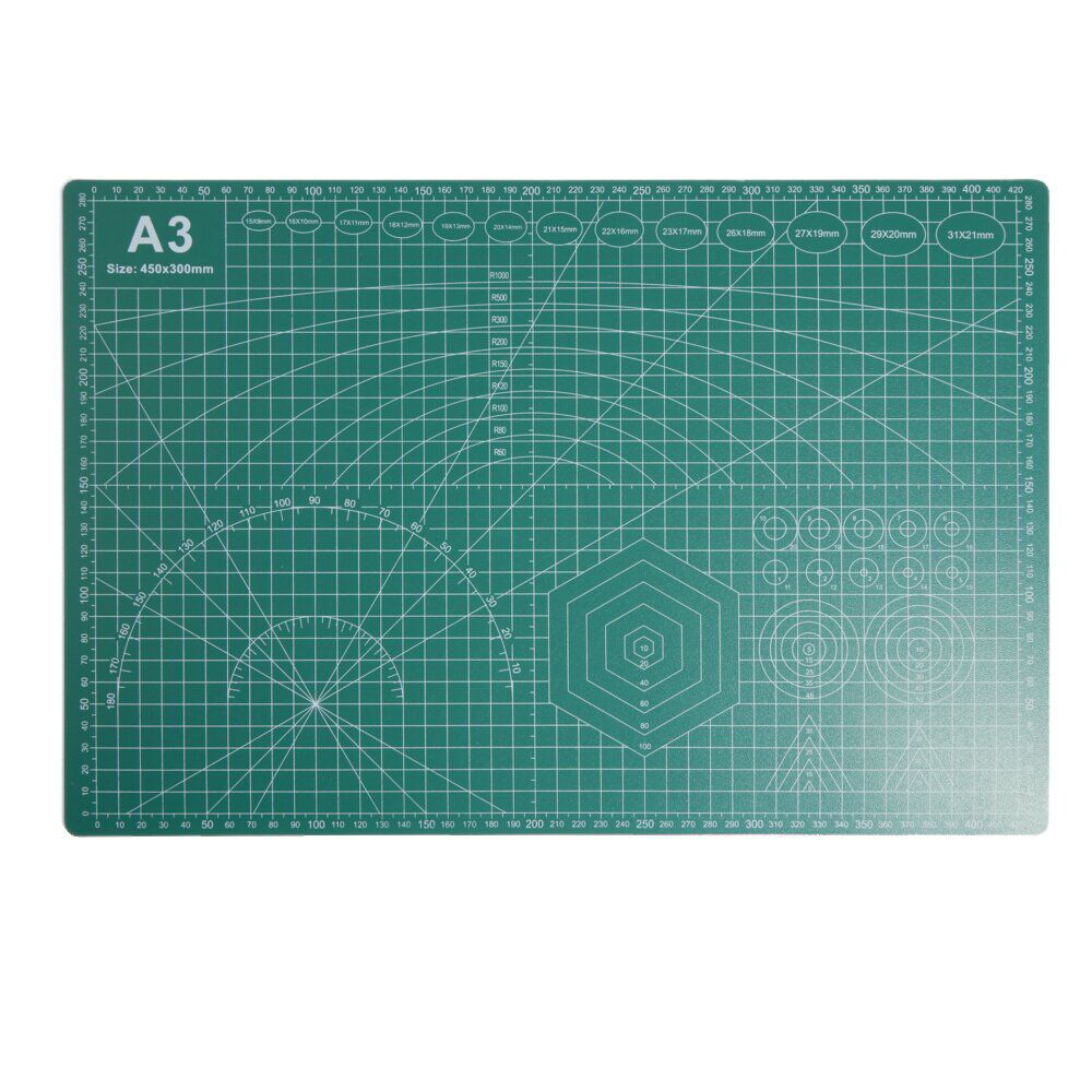 Tapis de découpe format A3 PVC vert 450x300mm