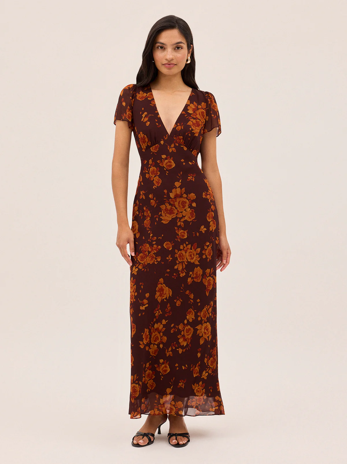 Talia Autumn Rose Print Dress