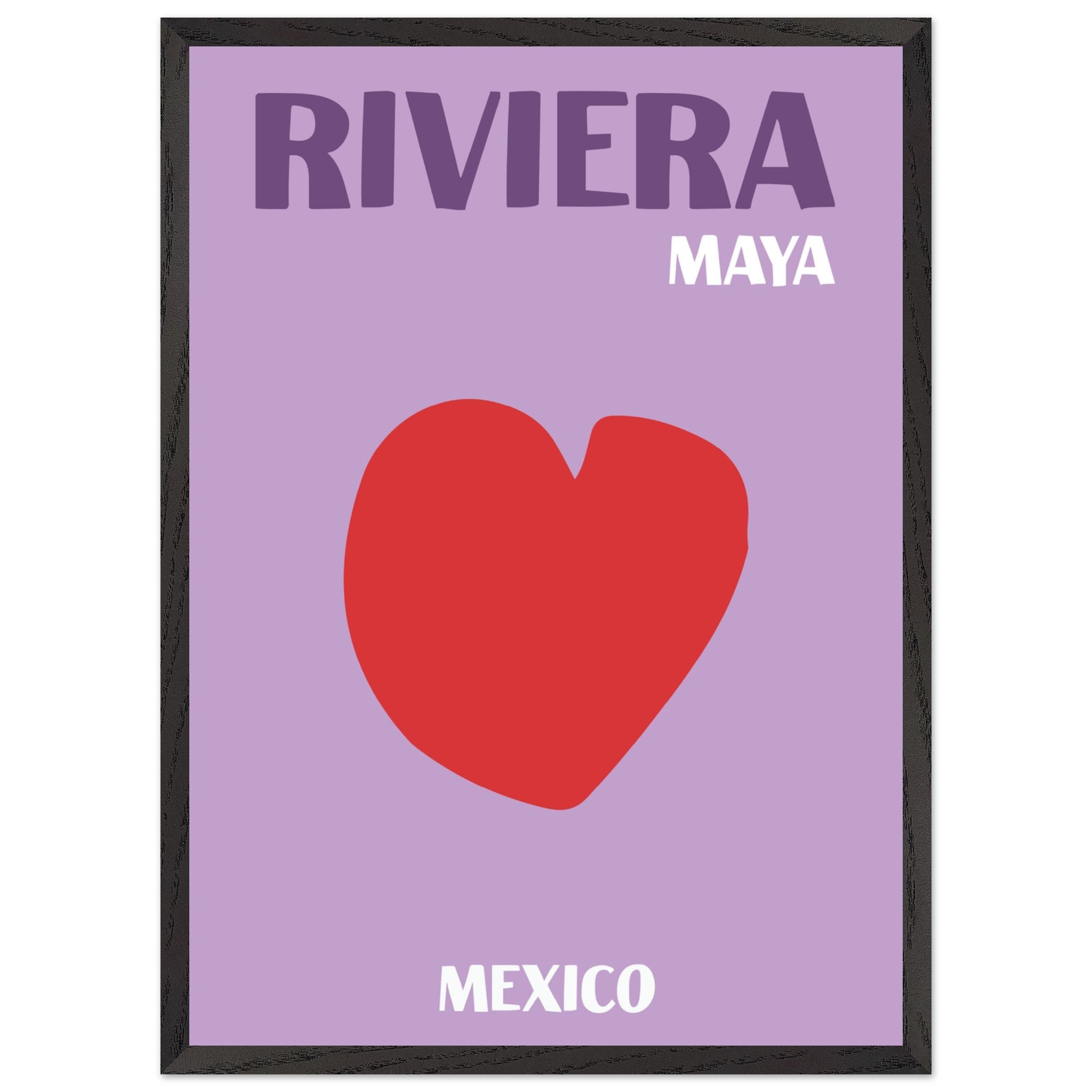 Artfulprints Poster met Lijst Mexico - Riviera Maya  - 50x70 cm - Paars