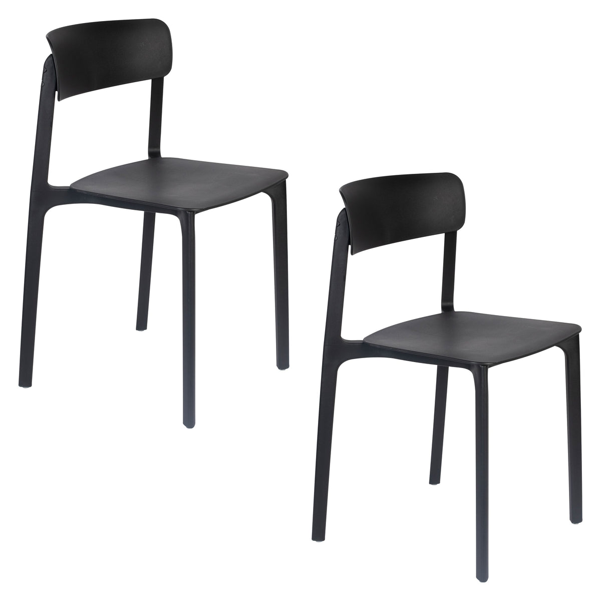 Housecraft Living Clive Tuinstoel/ Eetkamerstoelen Zwart - Set van 4