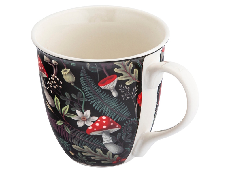 Kubek porcelanowy NBC Muchomory 630 ml czarny
