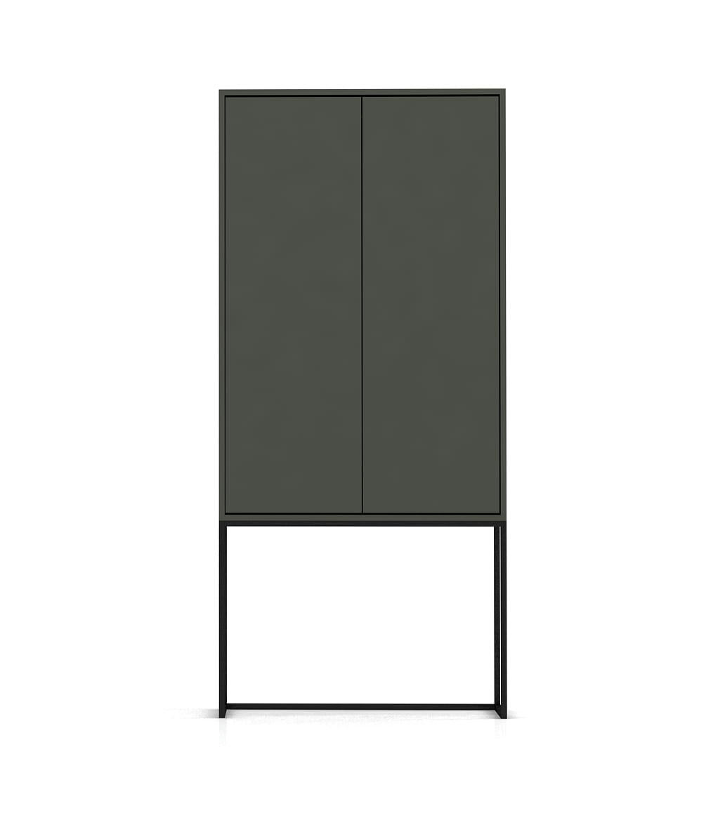 LENNON - Armoire buffet 2 portes en MDF Gris chaud