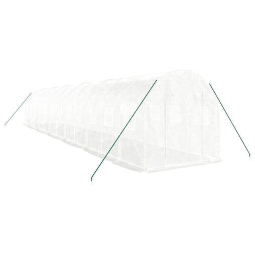 NNEVL Greenhouse with Steel Frame White 24 m&sup2; 12x2x2 m
