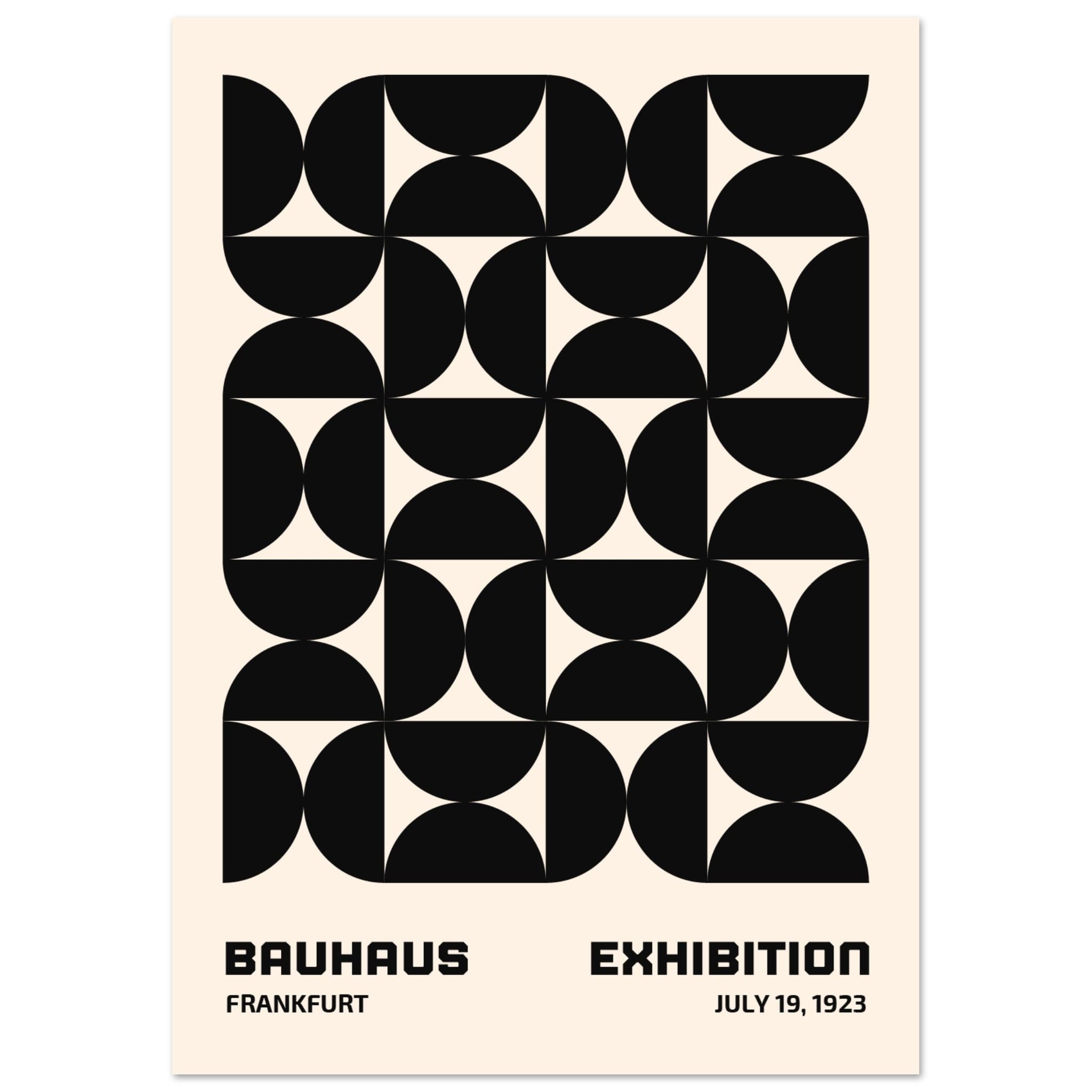 Artfulprints Poster Bauhaus - 19 juli 1923 zwart  - A4 21x29.7 cm - Zwart / Wit