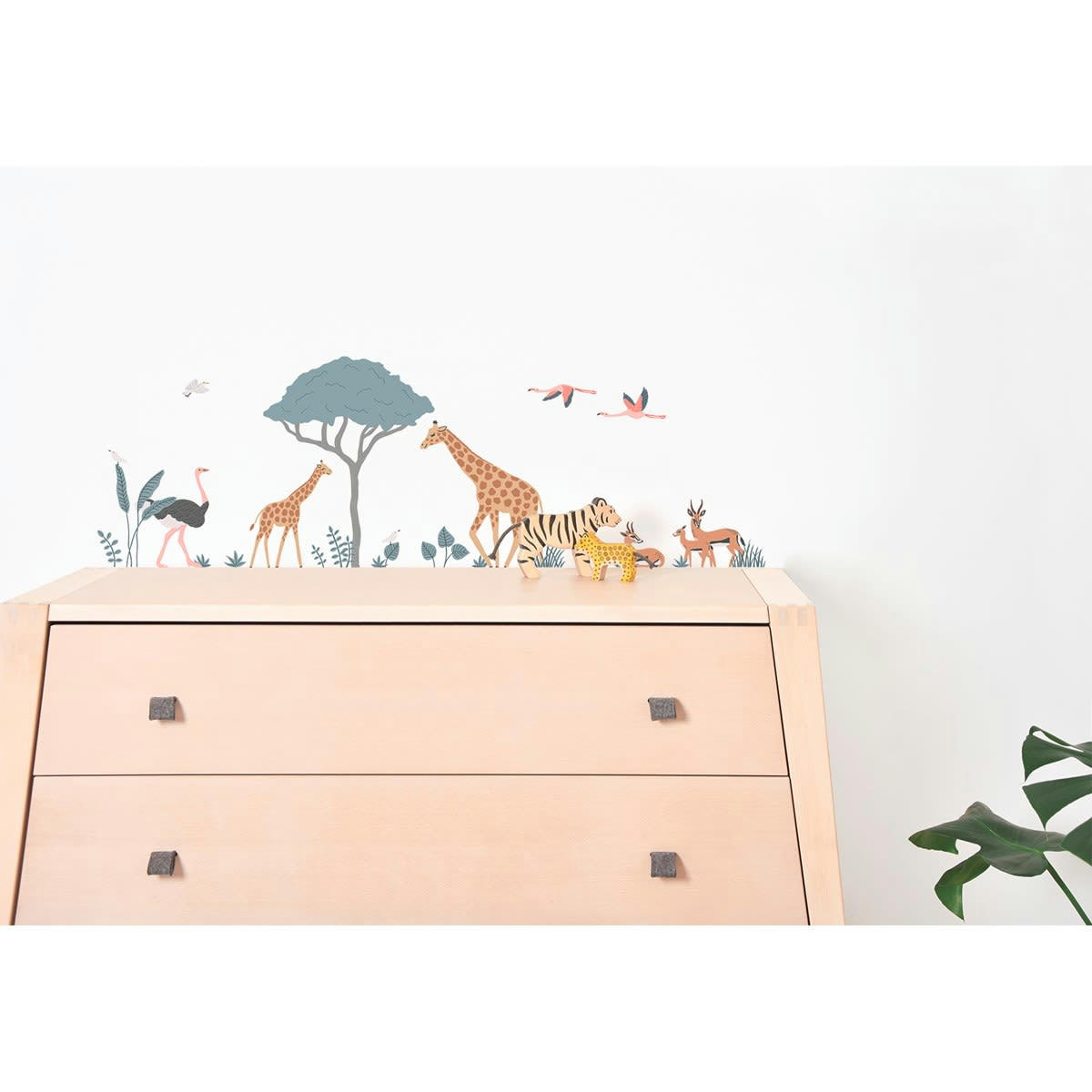 TANZANIA - Planche de stickers animaux sauvages multicolore