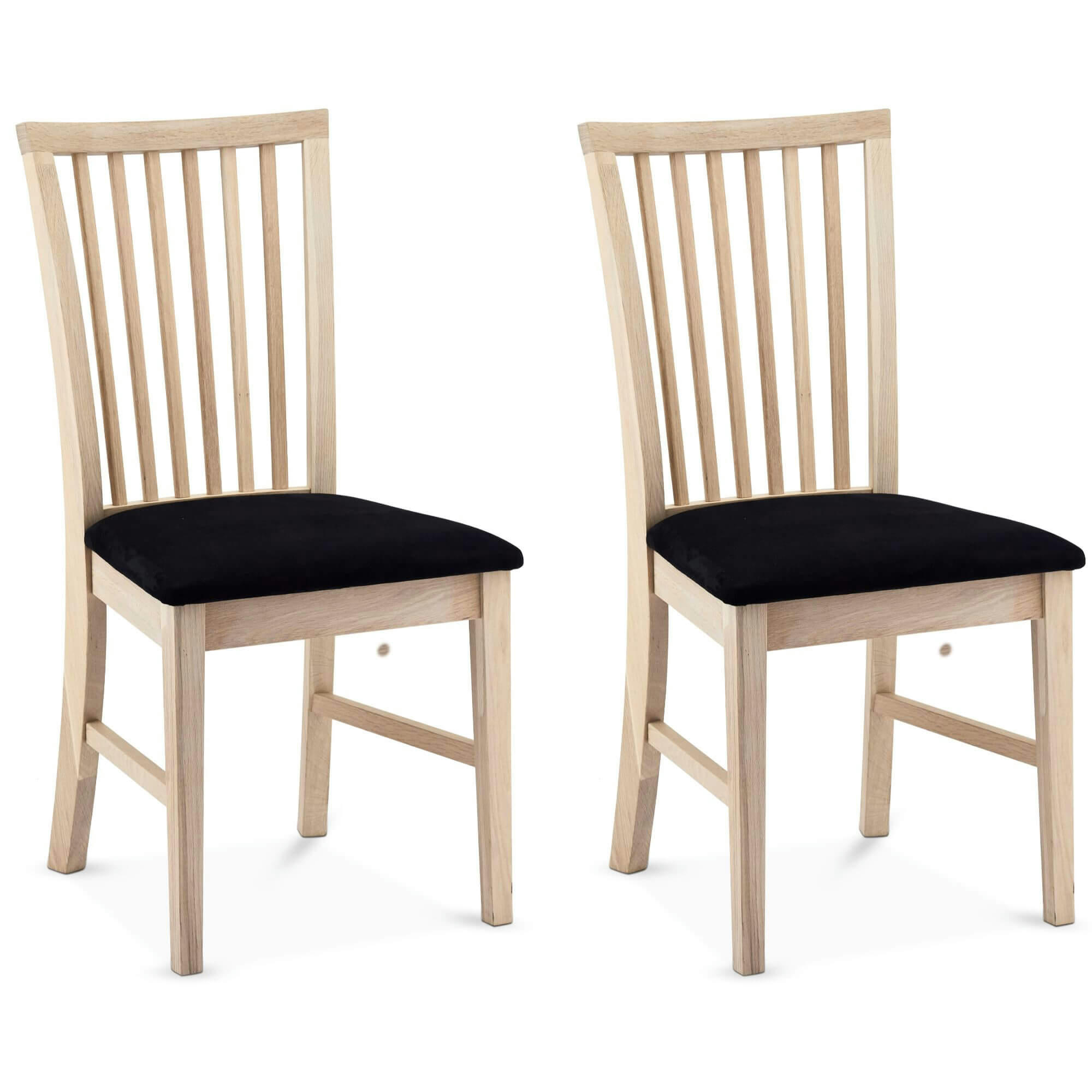 METTE - Lot de 2 chaises en bois de chêne noir