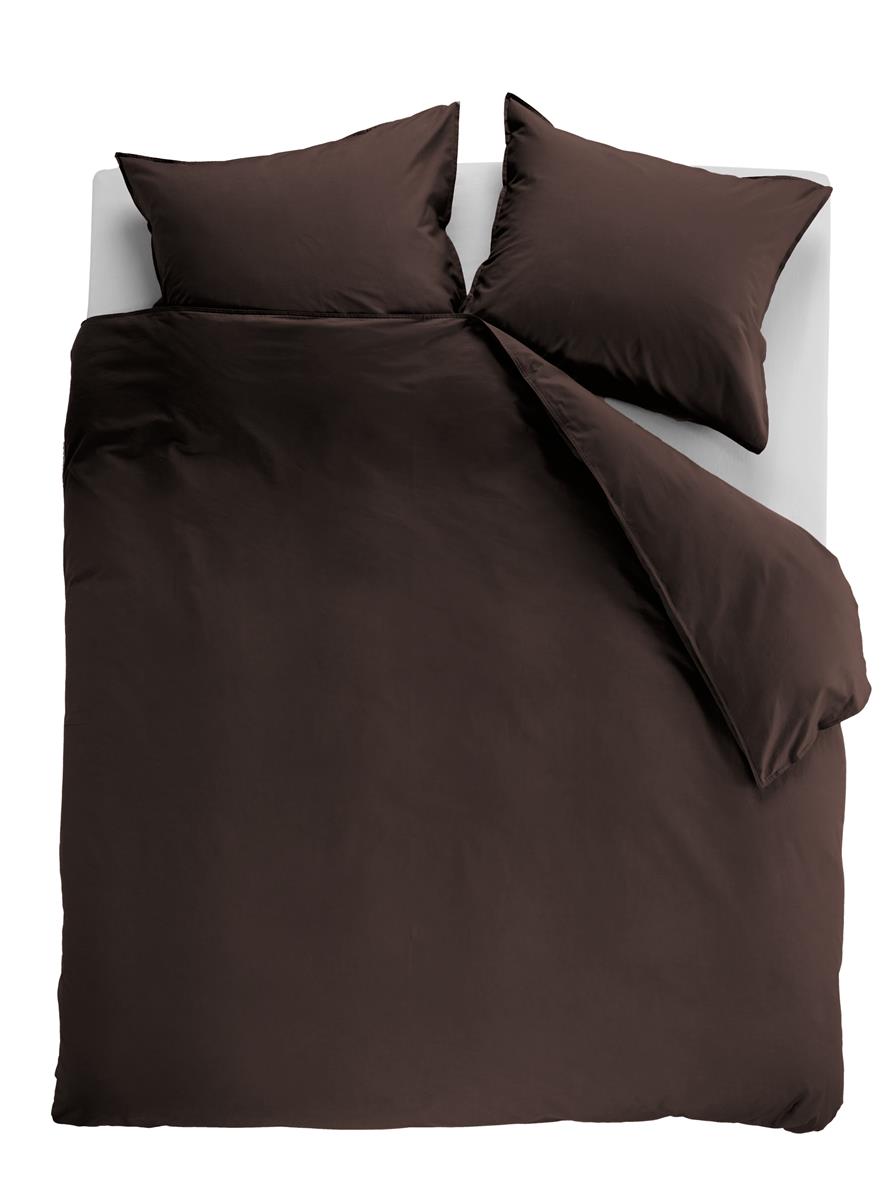 Ambiante Cotton Uni dekbedovertrek - Effen - Tweepersoons - 200x200/220 cm - Bruin