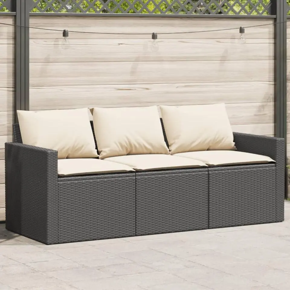 vidaXL - Tuinbank - Zwart - Poly rattan