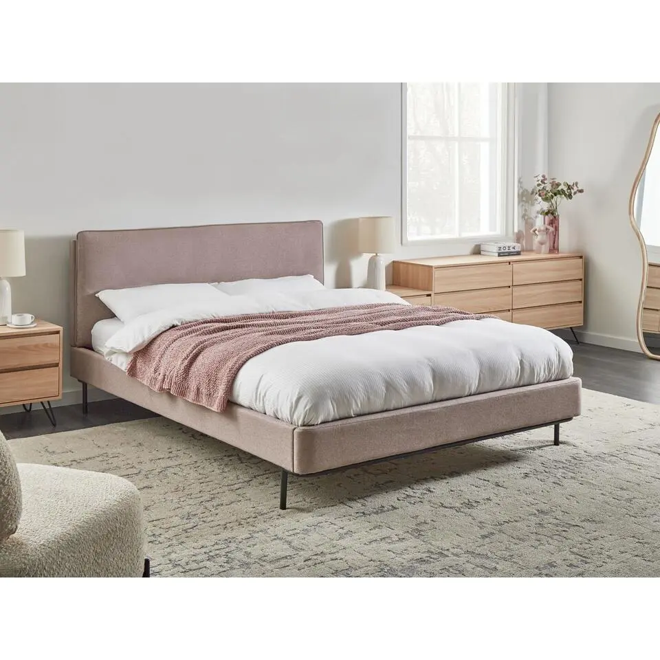 CORIO - Tweepersoonsbed - Taupe - 160 x 200 cm - Polyester