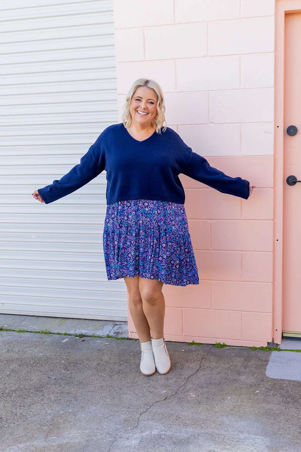 Blakely Crop Knit in Navy