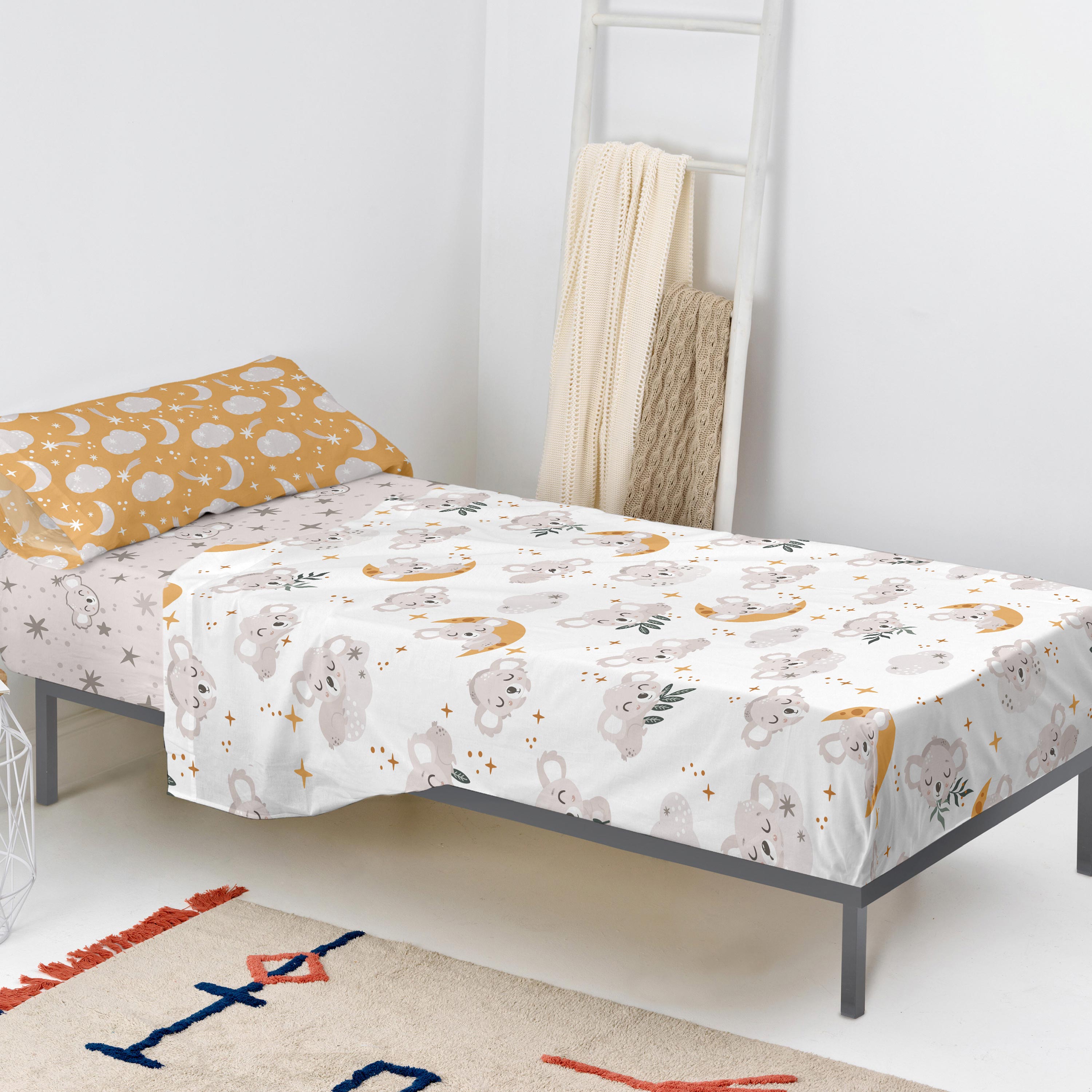 Baby koala Laken Set 2-delig Moshi Moshi, Veelkleurig, 100% katoen, de