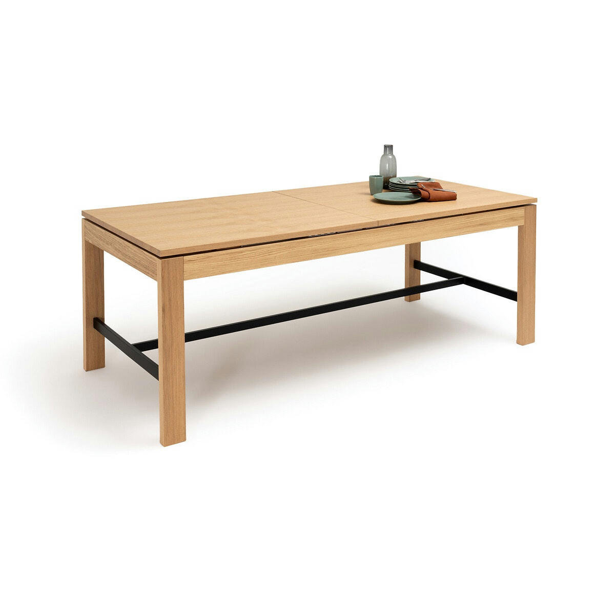 Table plaqué chêne extensible 6/10 couverts, Enola