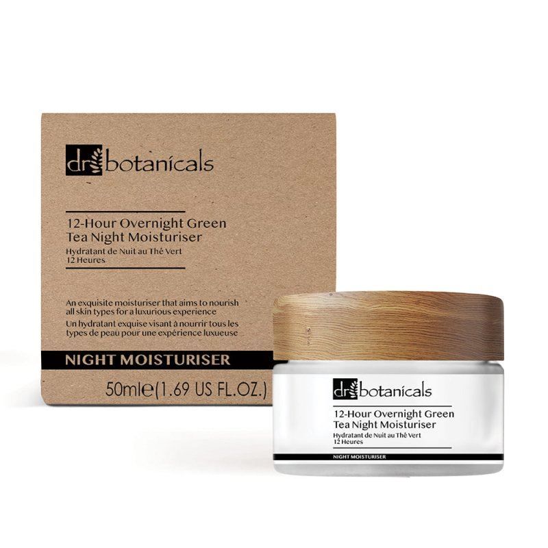 Dr. Botanicals 12-Hour Overnight Anti-Ageing Green Tea Night Moisturiser 50ml for Fine Lines and Firmness
