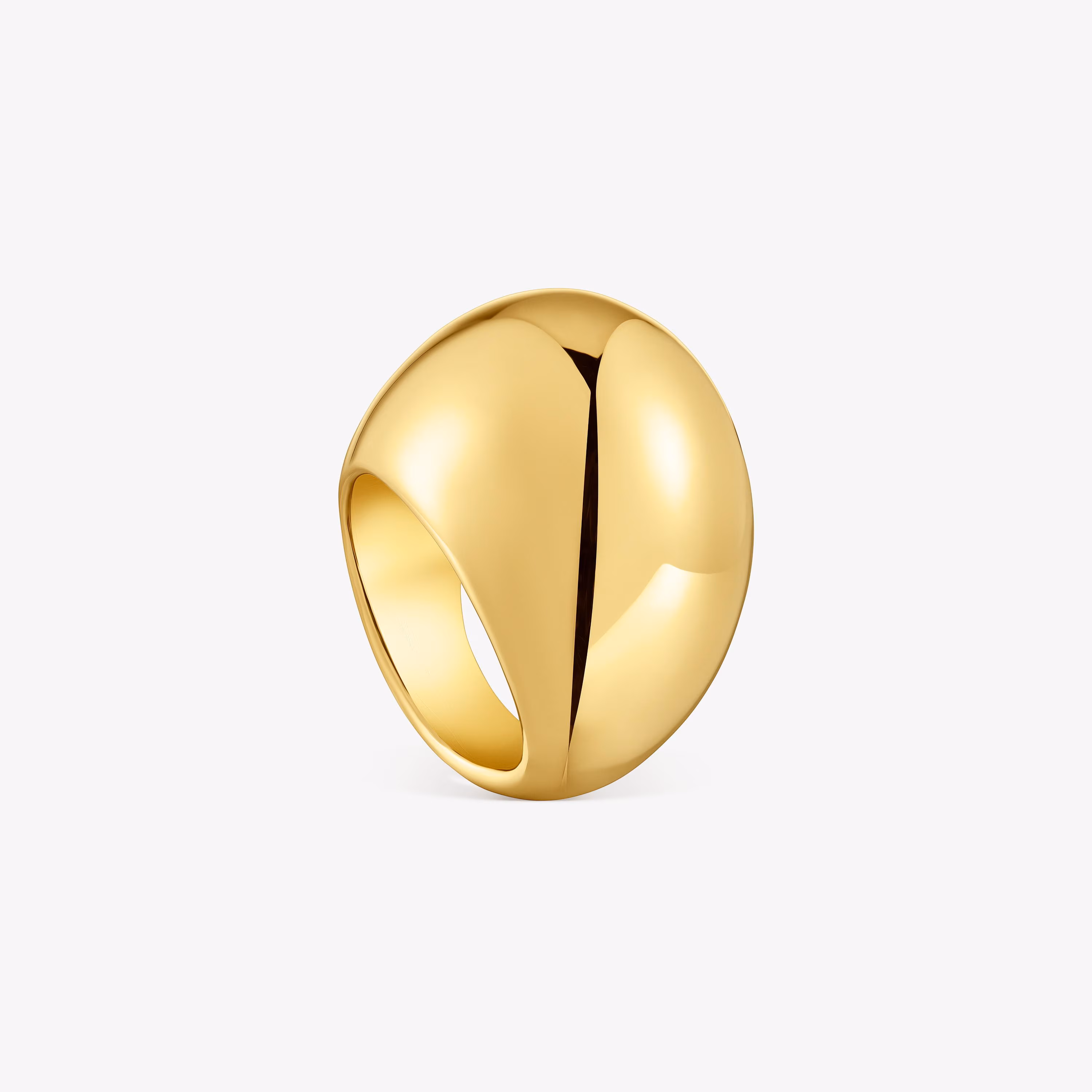 Anillo ancho con baño de oro de 18 kt sobre plata abombado Warm