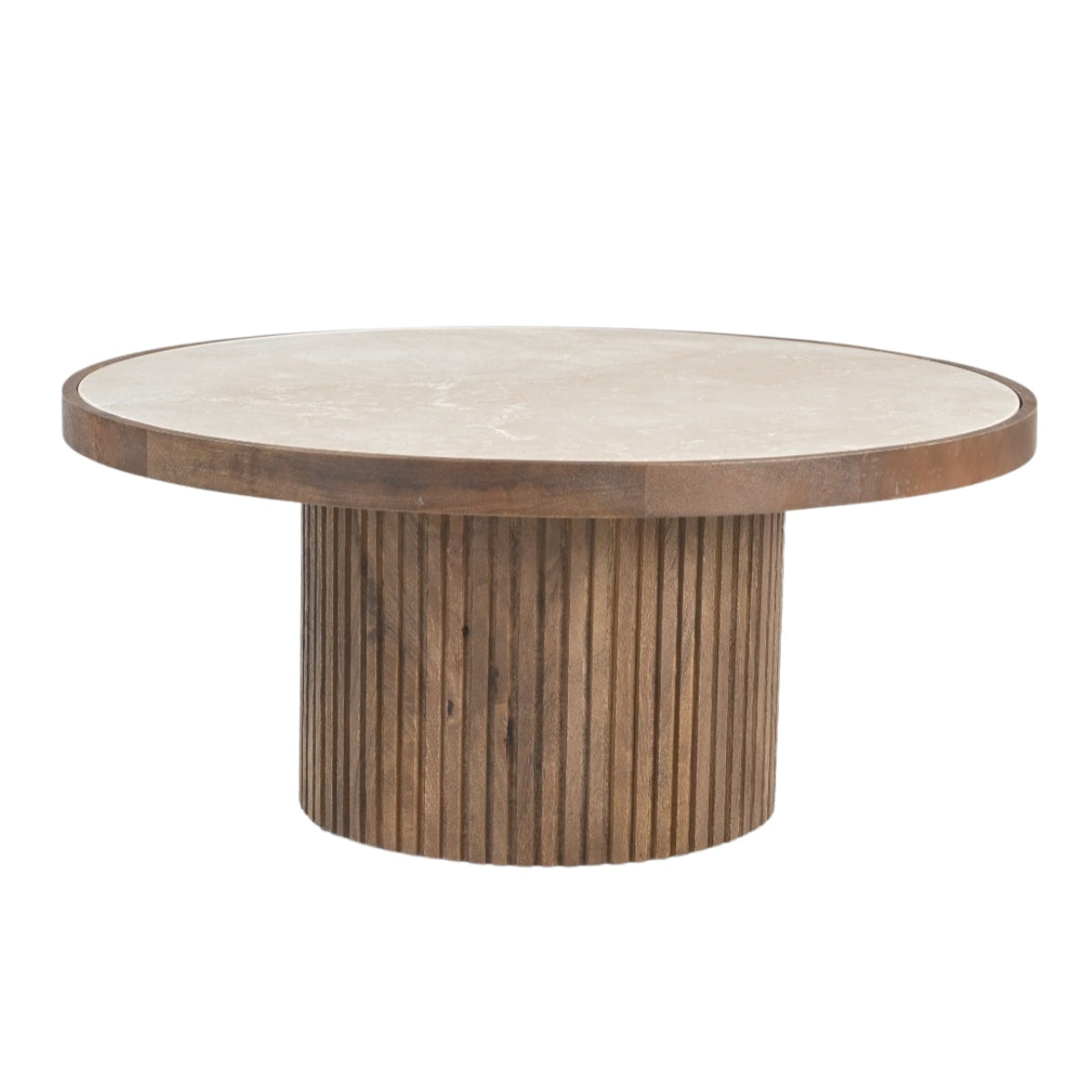 DÉJA Living Salontafel Tervo - Donkerbruin Marmer - Ø80cm
