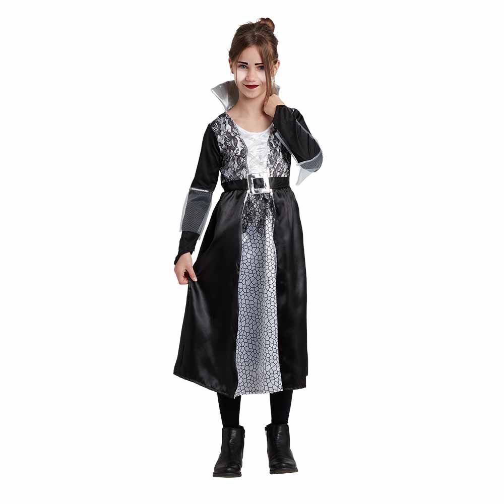 Déguisement fille Halloween vampire noir et blanc 11/14 ans