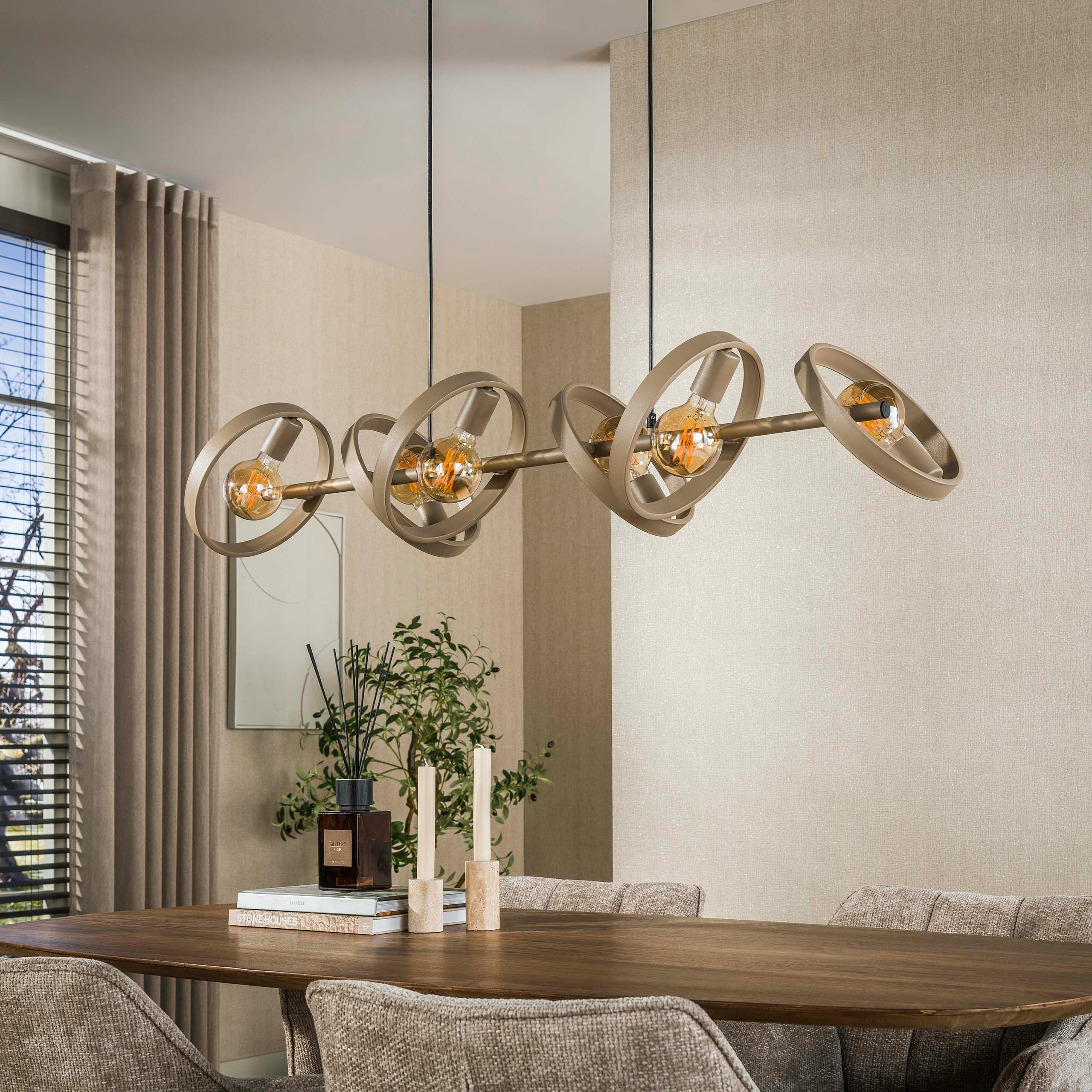 Suspension de table beige 6 anneaux mobiles RALF