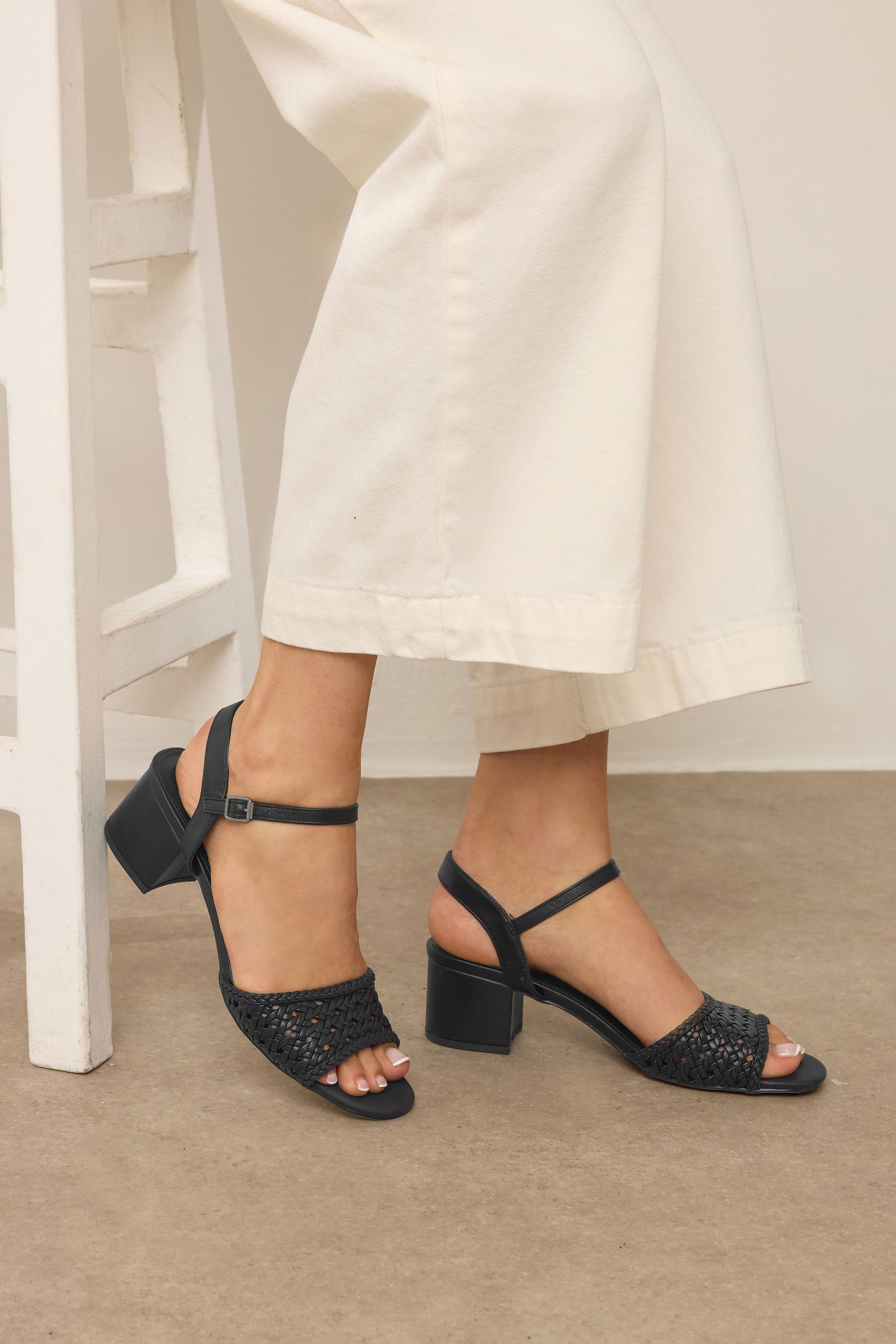 Long Tall Sally Woven Strap Block Heels