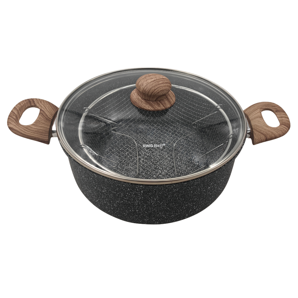 Garnek do smażenia frytek 24 cm 4 L z koszykiem i pokrywką KINGHOFF