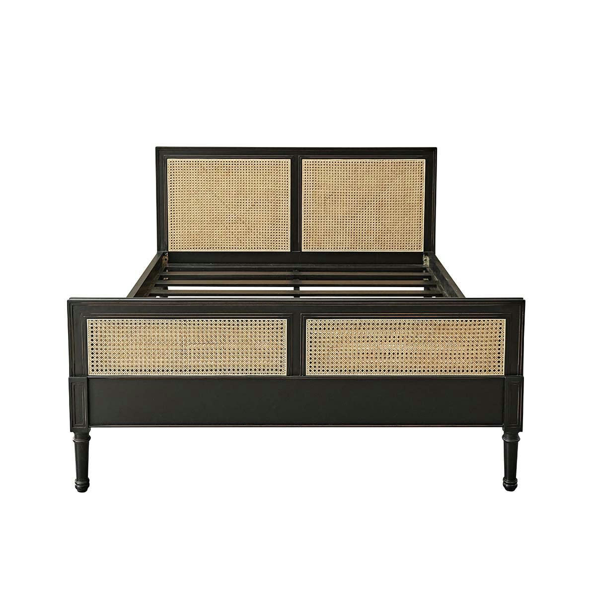 LONDRES - Lit en mindi massif et cannage 160 cm