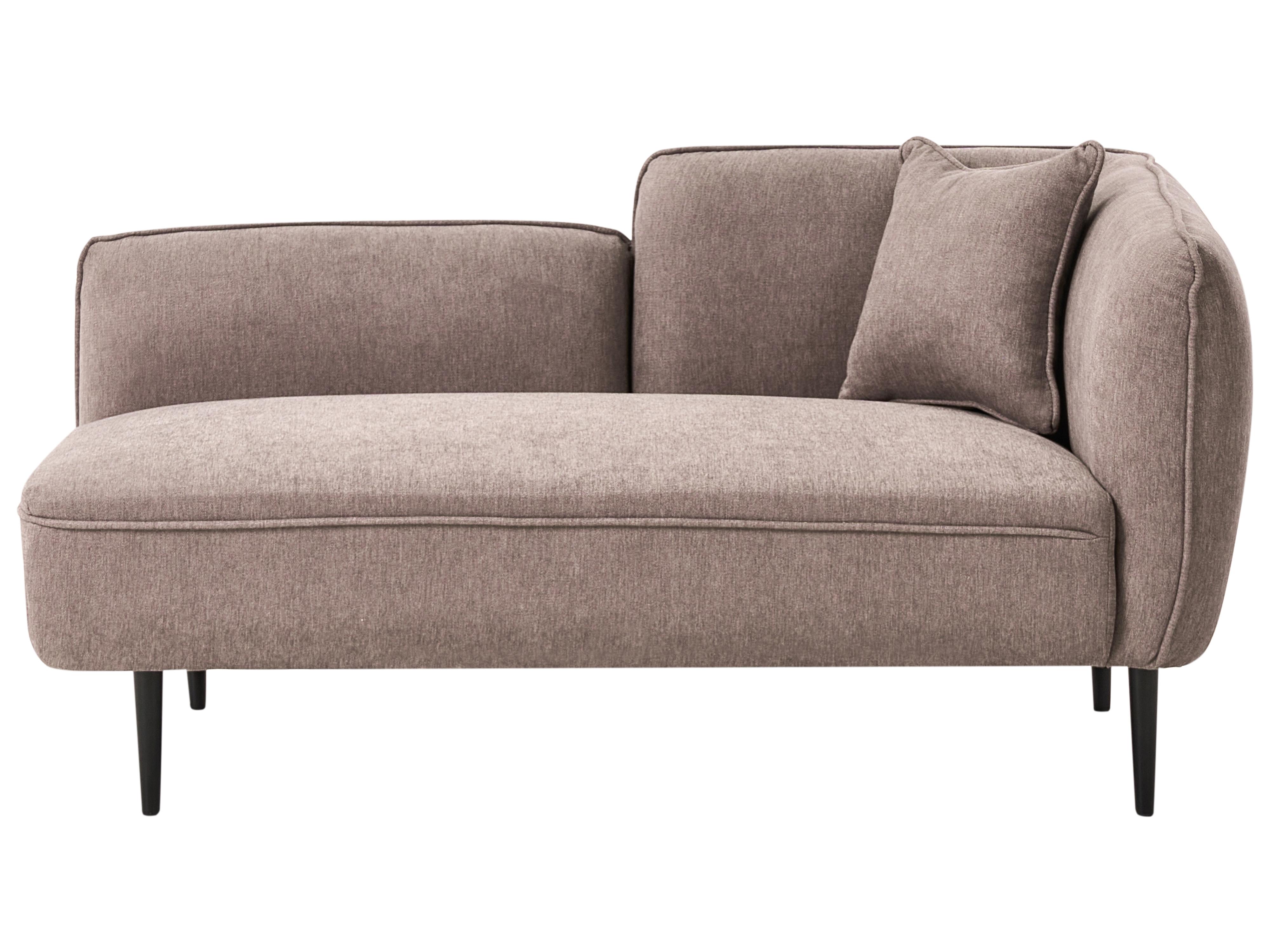 Left-Hand Chaise Longue CHEVANNES Fabric Light Brown