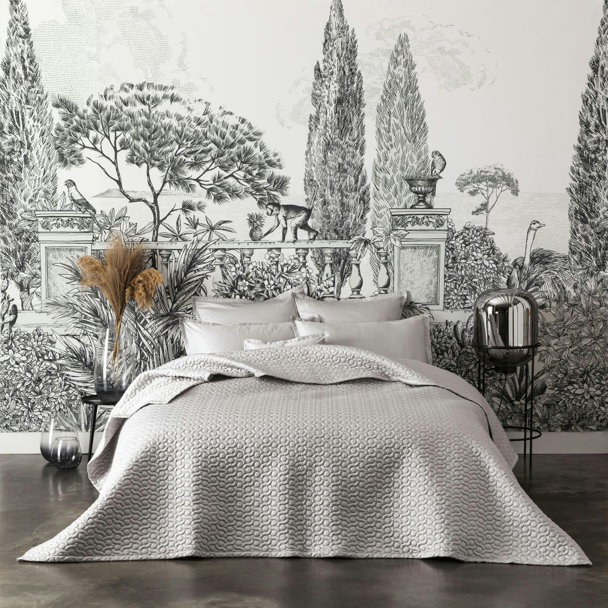 POESIE - Couvre lit en satin de coton bio eclipse 260x240