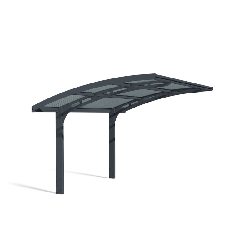 Carport en aluminium Arizona Wave gris foncé 13,8 m²
