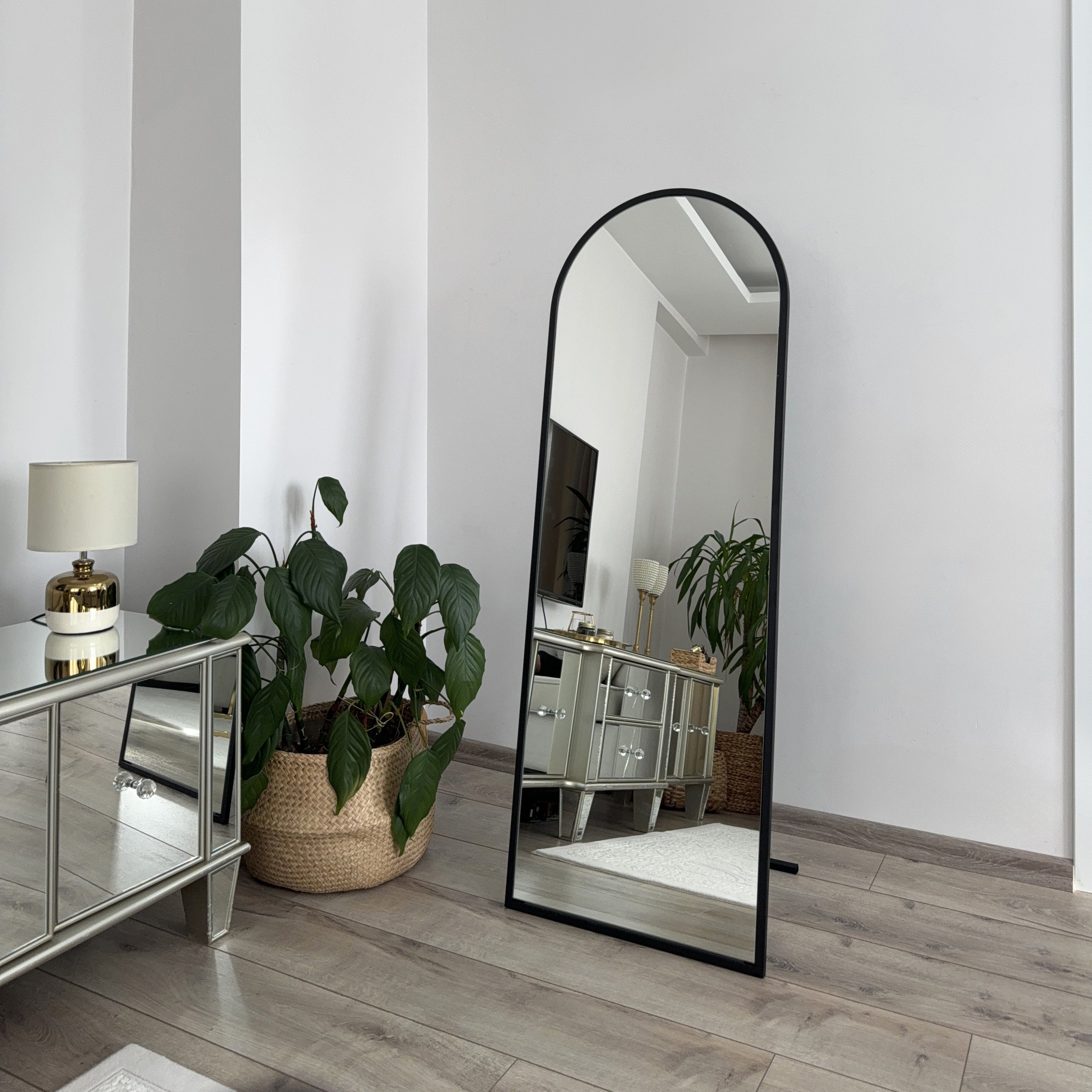 by fonQ Tidea Staande Spiegel Ovaal met Rand - 140 x 50 cm