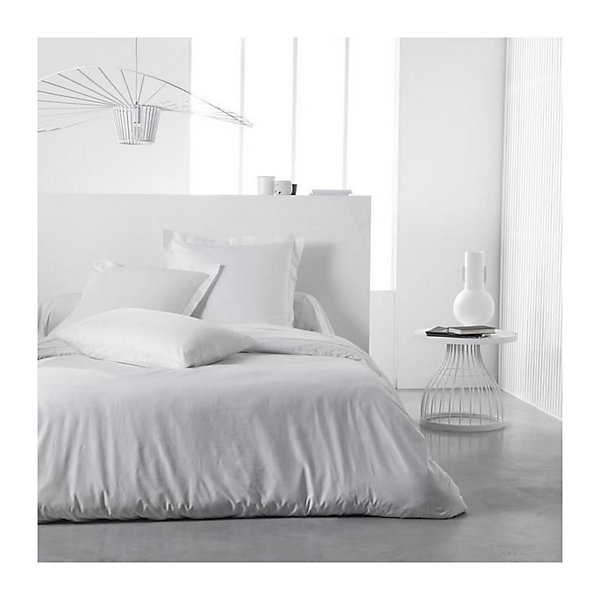 Drap housse TODAY Essential - 140 x 200 30 cm - 2 personnes - 100% Coton uni - Craie