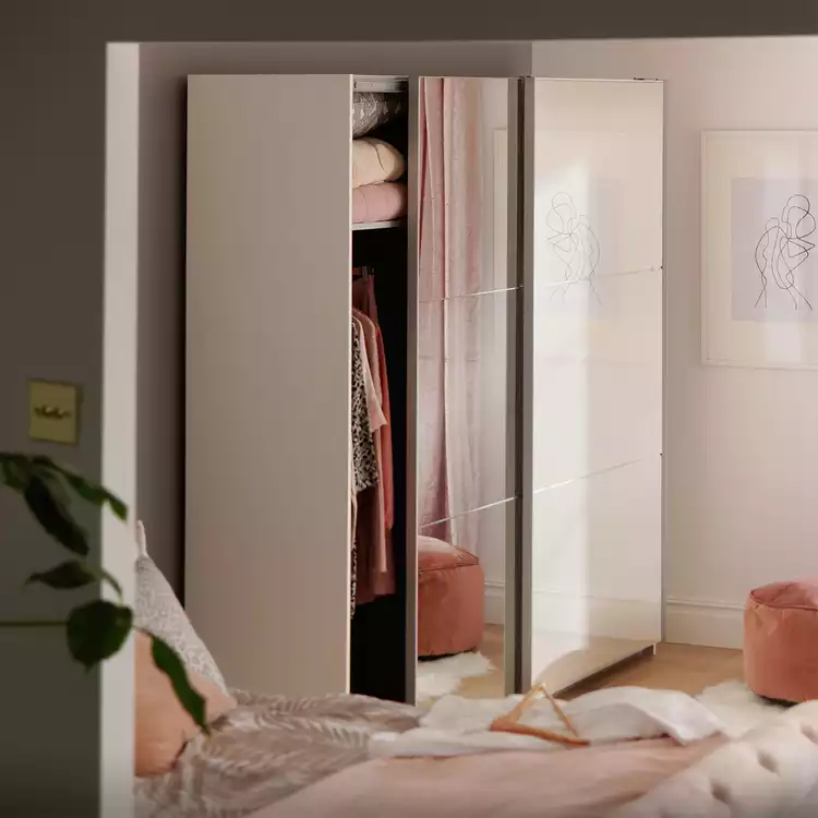 Habitat Holsted Mirrored 200cm Sliding Wardrobe - White