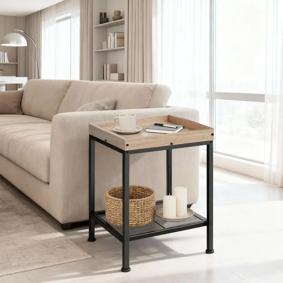 tectake Bijzettafel Rochester 41,5x41x56cm