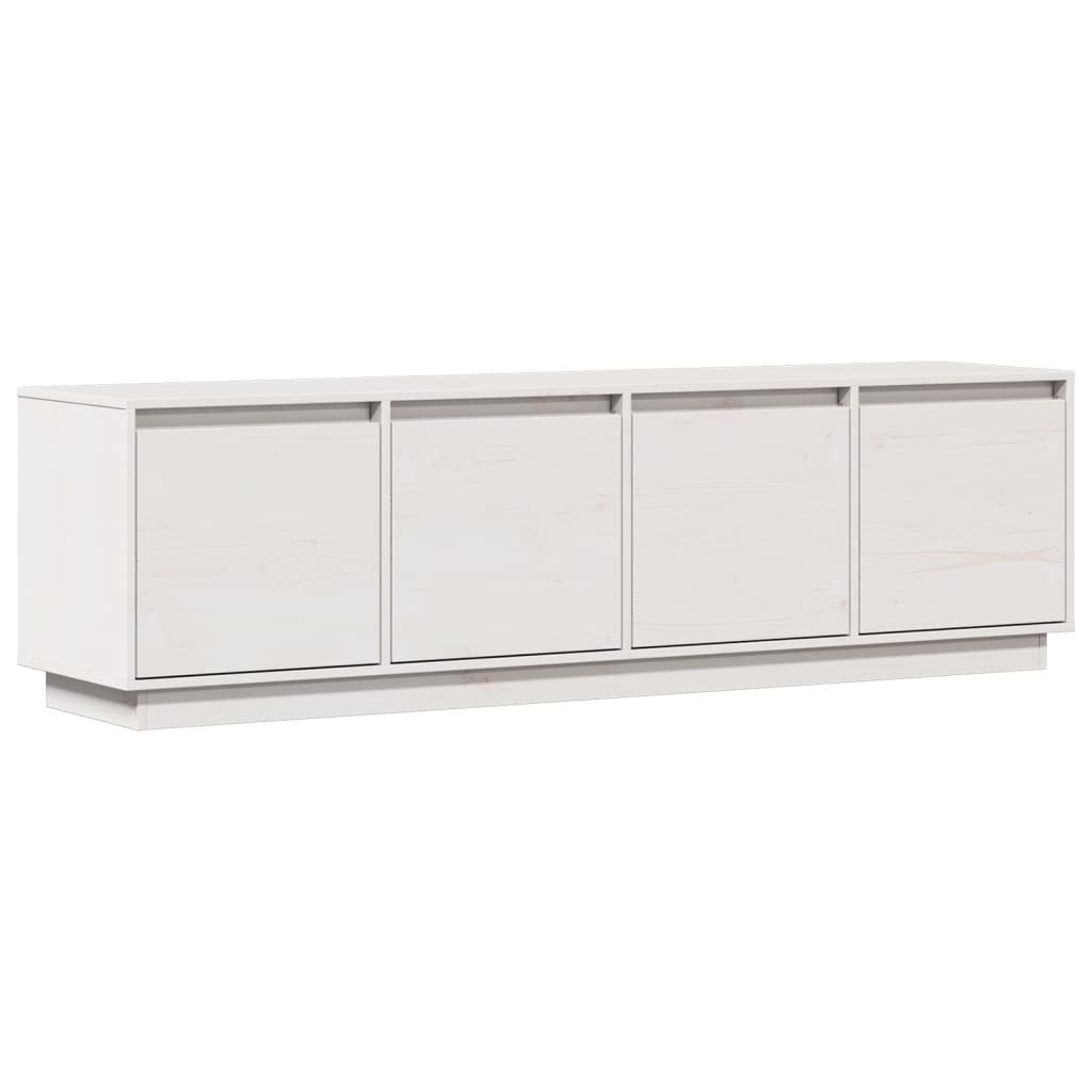 Szafka Pod Telewizor RTV Komoda Drewniana Biała 156x37x45 cm