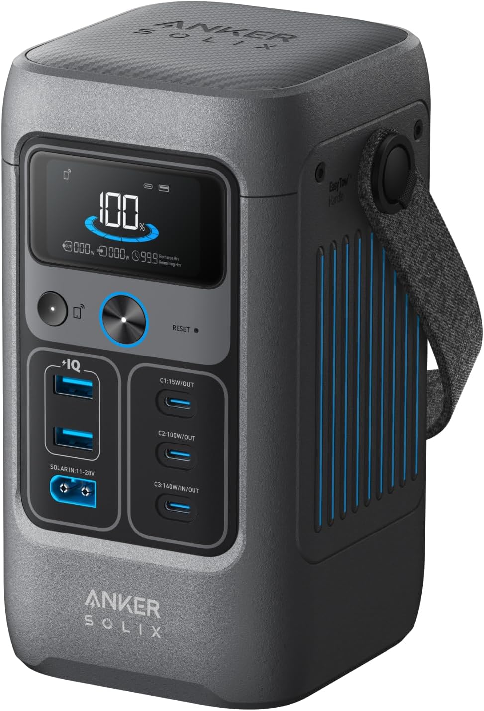 Anker SOLIX C300 DC Power Bank Station, Outdoor 288Wh Portable Power Station, LiFePO4 Battery, 300W Solar Generator, for Camping, Traveling, and Emergencies (No Wall Charger Included)