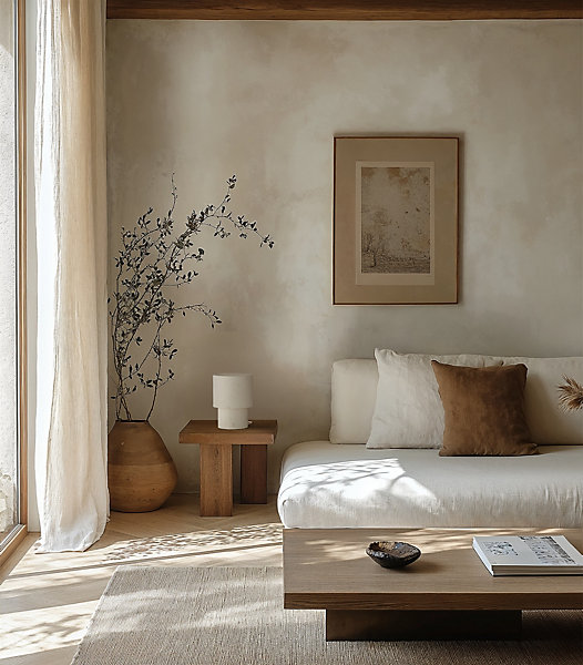 Lampe de table en plâtre beige E27