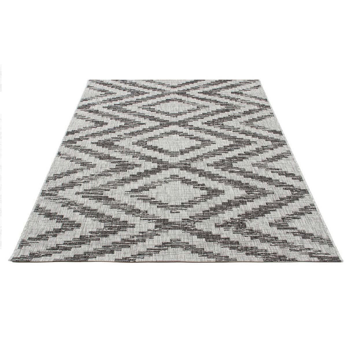 ETNO - Tapis intérieur extérieur en polypropylène gris anthracite 120x170 cm