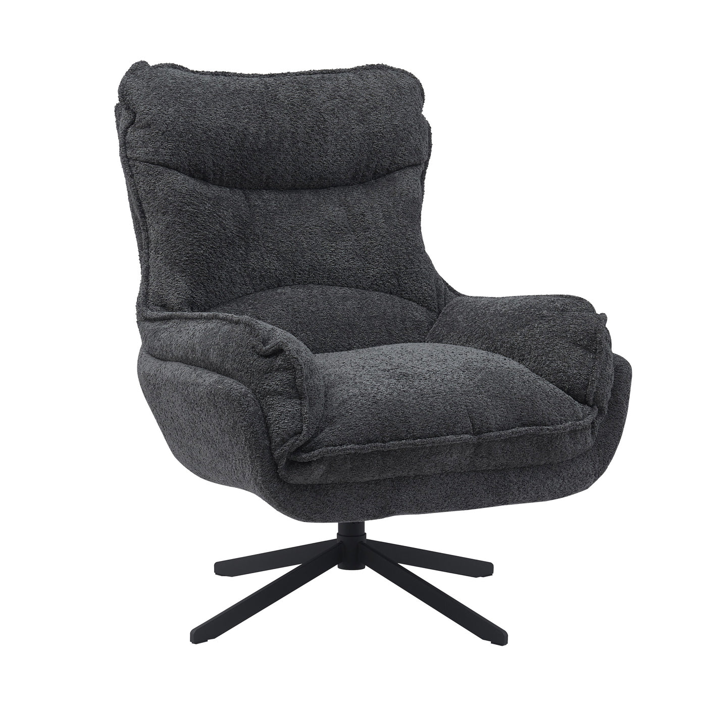 StarFurn Fauteuil Vera - Donkergrijs Stof - Draaibaar - 82x95x96,5cm