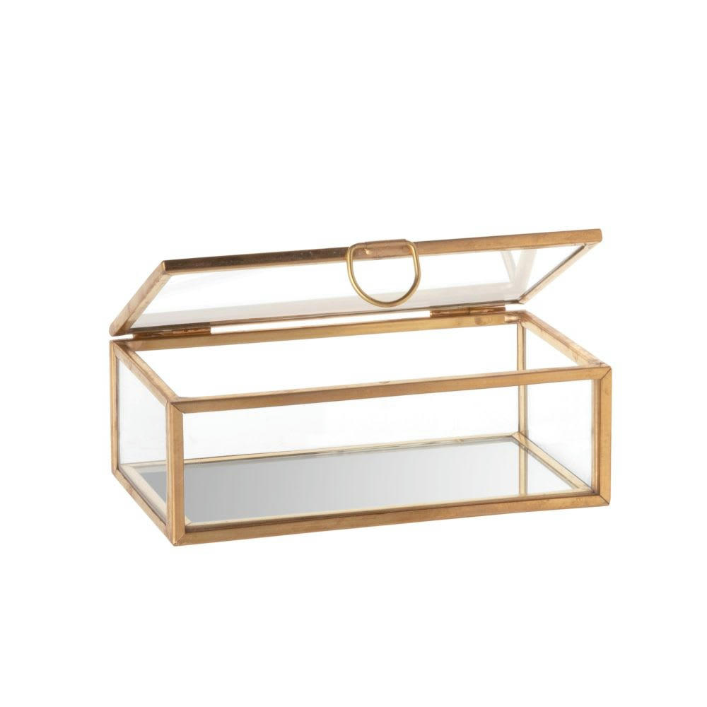 LOUISA - Boîte à bijoux en verre et métal doré