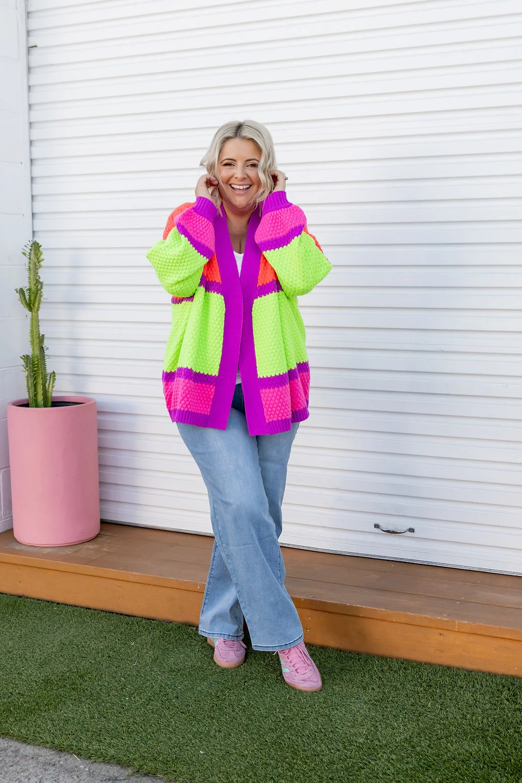Marbelle Knit Cardigan in Fluro Mix